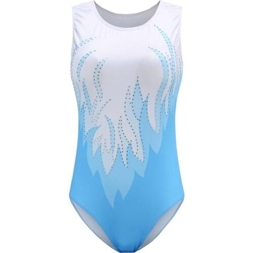 Shiny Diamond Rhythmic Gymnastics Embroidery Dance Clothes Leotards For Girls Kids Ballet Dance Dress Training Dance Dress