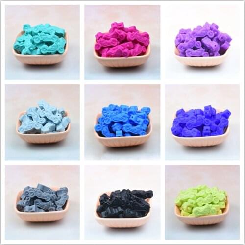 Teeny Teeth 15PCS Motorcycle Shaped Silicone Beads BPA Free Food Grade Chewed Beads Baby Teething For Baby Pacifier Chain Making