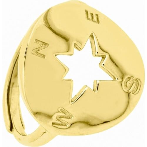 DARK DIAMOND-compass ring in 925 Sterling Silver Rhodium plated or 18K gold plated. Adjustable