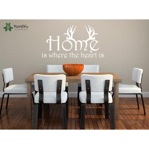 YOYOYU Wall Decal Antlers Pattern Sweet Home Vinyl Wall Stickers Art Mural Hunting Quote Decals Removable Fashion HousewareSY668