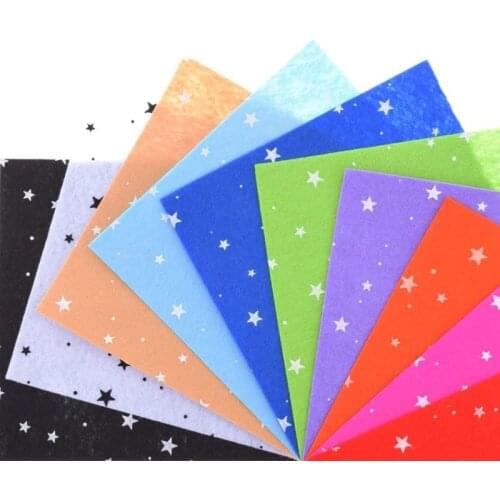 Star Series Non Woven Fabric 1mm Thickness Polyester Felt Of Home Decoration Pattern Bundle For Sewing Doll Crafts 10pcs 30x30cm