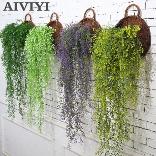 115cm 1pc Artificial Ivy Leaf Artificial Plants Green Garland Plants Vine Fake Foliage Home Christmas Wedding Decoration
