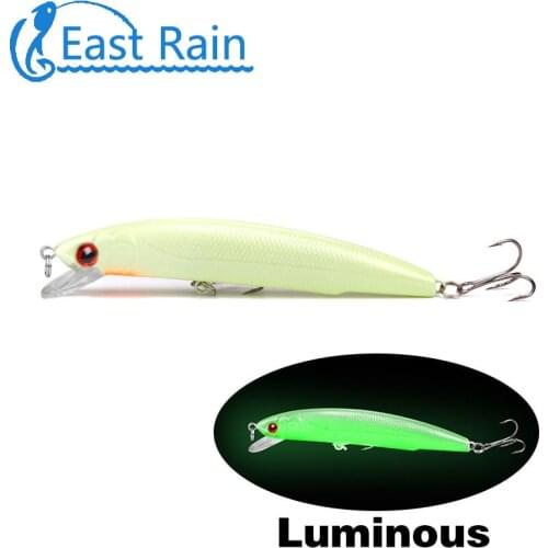 2pcs 12cm 3D Luminous Minnow Popper Pencil Night Fishing Hard Lure Saltwater Freshwater Fishing Walleye Trout Isca Free shipping