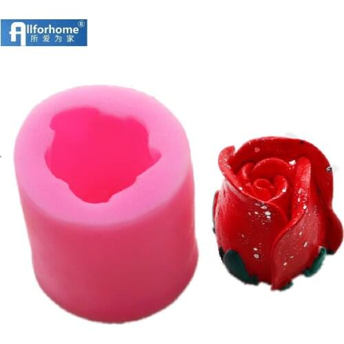 3D Rose Valentine Wedding Silicone Candle DIY Mold Craft Art Clay Soap Candle Making Mould Cake Fondant Decorating Mold