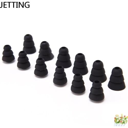 6pcs/3pairs Silicone Replacement Earbud Bud Earbuds Earplug Ear Pads Cushion Three Layer In-Ear Earphone Covers Caps