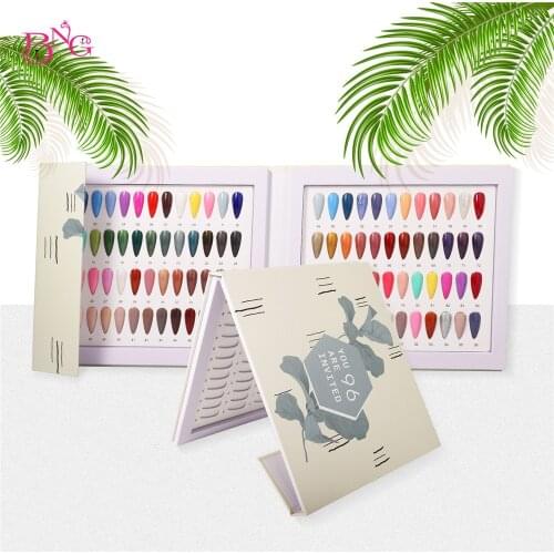 96/144 Color Nail Display Book Tips Leather Cover Gel Polish Swatch Chart Salon Tools False Showing Shelf Presentoire