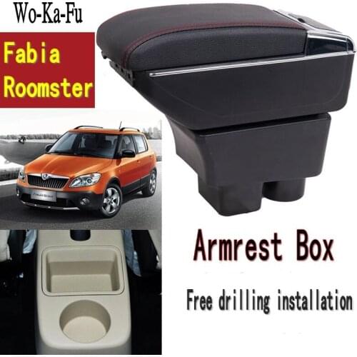 For Fabia Roomster armrest box central Store content Storage box with cup holder ashtray USB interface products