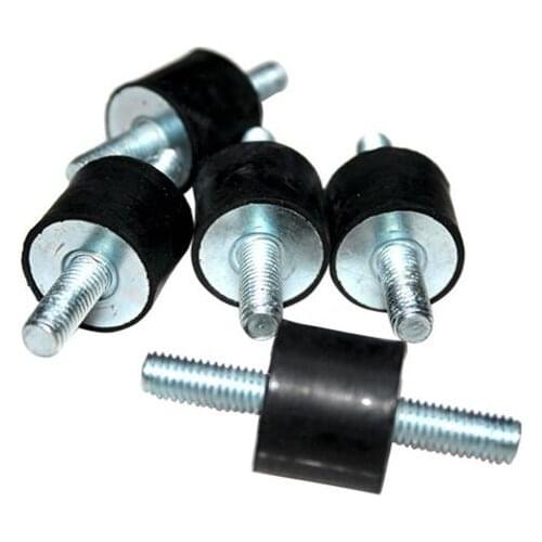 2pcs M8 Black rubber Shock absorber Buffer screw Double thread screws