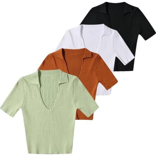 Cthink Women's Knitted T-shirts