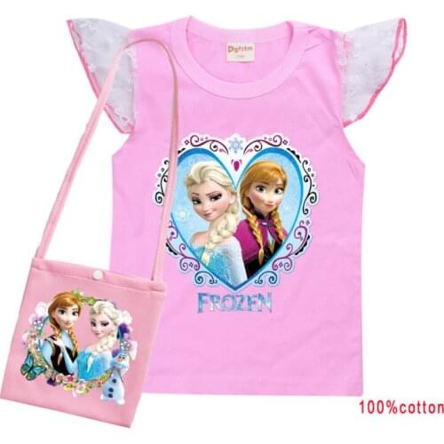 Disney Frozen Cartoon Cute The Kids T Shirt Baby Girls Kawaii Elsa Children T-shirt Newest Summer Fashion Movie Tshirt