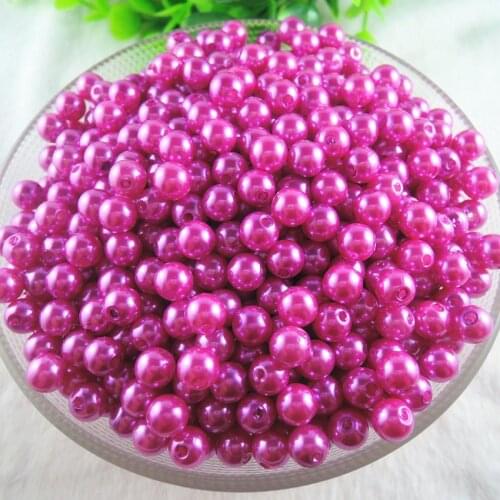 Hot Sale 6mm 8mm 10mm 12mm 14mm Lt. rose red Round Shape ABS Imitation Pearl Beads Fits Bracelet Necklace Jewelry Making AS-09