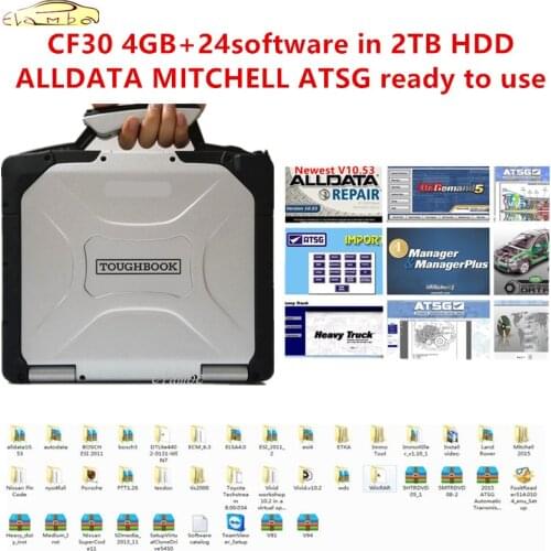 2021 hot auto repair software Alldata software10.53 mit.ell ATSG 24 in 2TB HDD install well For P.anasonic cf30 laptop reay use