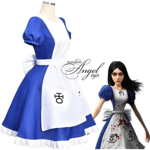 Game Alice: Madness Returns Alice Cosplay Maid Wear Halloween Party Suit