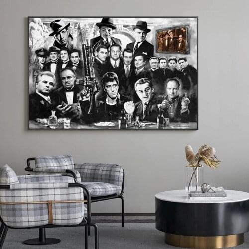 Tony Montana ,ScarFaces Godfather Canvas Painting Prints and Posters Cuadros Wall Art Pictures for Living Room Home Decoration