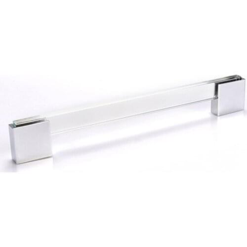 HJY Frosted Acrylic Handles Wardrobe Door Drawer Pulls Kitchen Closet Furniture Cabinet Handle Center to Center 192mm Z022