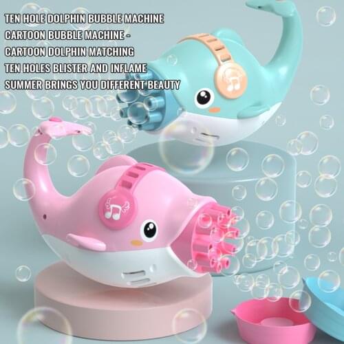Cute Bubble Gun Toys Automatic Dolphin Bubble Machine Electric Bubble Blower Bubble Maker Toy For Kid Outdoor Wedding Bubble