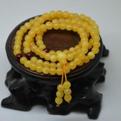 Ethniques naturelles Calcédoine Ambre 108 Perles Brace