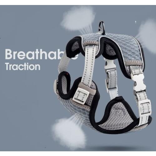 Adjustable Anti-Escape Cat Harness Breathable Cat Vest Reflective Leash Set Traction Belt Kitten Walking Leash Harnesses