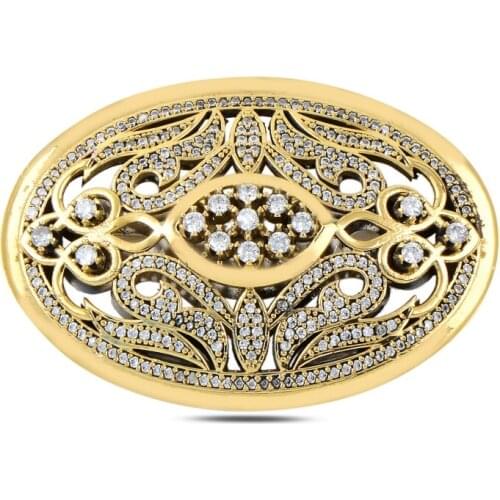 Silverlina Silver Zircon Stone Authentic Brooch