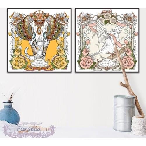 Nordic Home Decoration Hd Hand-Painted Illustration Small Animals Poster and Prints Wall Art Canvas Painting Modular Picture