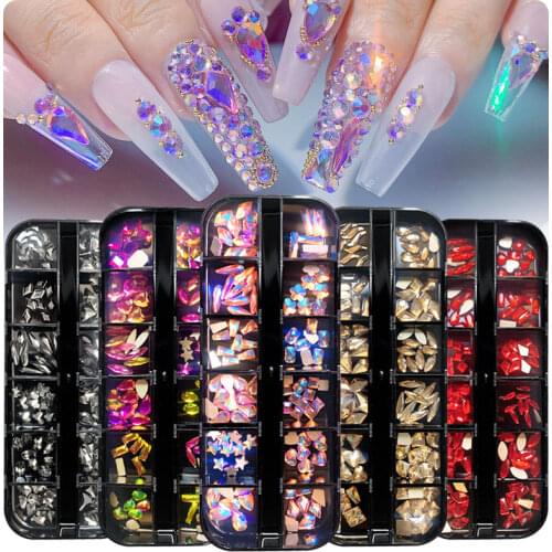 Mixed Shiny Crystal 3D Nail Art Rhinestone Decorations Diamond Glass Jewelry Manicure Design Accessories Ornament Supply