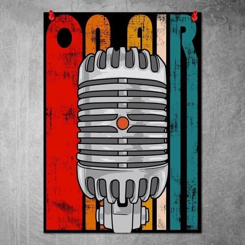 Modern Canvas Poster on Air Radio Microphone Wall Art Painting Nordic Posters and Prints Wall Pictures for Home Decor No Frame