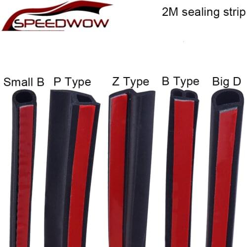 SPEEDWOW 2M Big D Small DZ Shape PB Type Car Door Protective Strip Noise Insulation Soundproofin Car Rubber Seal Car Accessories