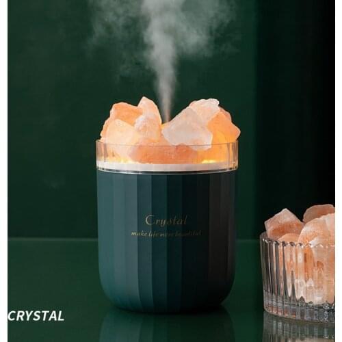 USB Rechargeable Air Fragrance Spray Crystal Salt Stone Lamp Humidifier High Efficiency Atomization System