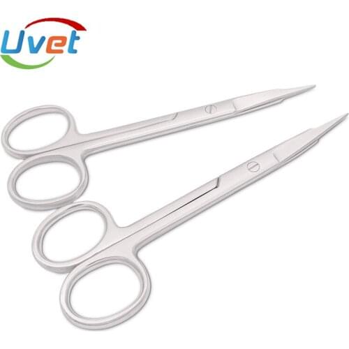 Uvet veterinary animal surgical scissors Stainless steel 2pcs straight elbow head pet surgical scissors Pet surgical instruments
