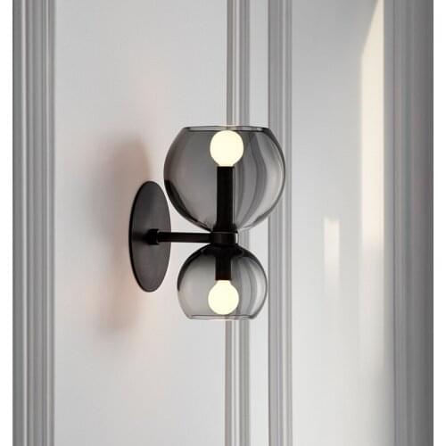 Vintage luminaria glass ball aisle bedside living room lampara pared home deco