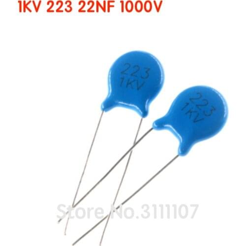 100PCS/LOT 1KV 223 22NF 1000V High Voltage Ceramic Capacitors DIP Capacitance 1000V 22nf