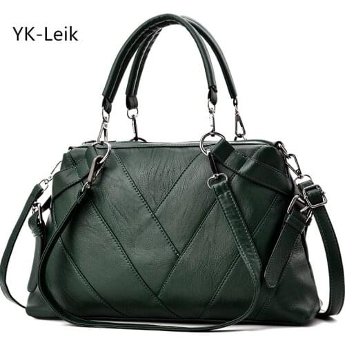 2018 European and American fashion retro high-capacity handbag Boston women bag High quality PU leather women shoulder bags