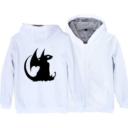 Woman Girl Parkas Full Zip Coat How To Train Your Dragon Toothless Night Fury Hidden World King Plus Velvet Autumn Winter ZIIART