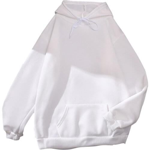 Winter Windproof Warm Long Sleeve Hoodie Lady Simple Draw String Crew Neck Pullover Tops Basic Pocket Sudaderas Con Capucha Худи