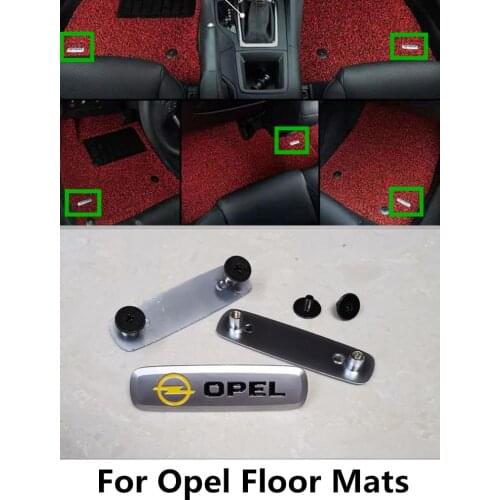 1PCS Car floor mats metal emblem sticker For Opel Astra j Insignia Astra g Corsa Zafira b Mokka Vivaro Meriva Car mat decoration