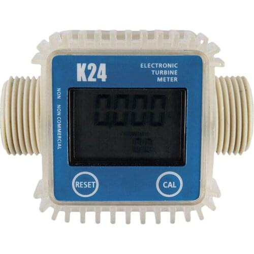 1 Pcs K24 Lcd Turbine Digital Fuel Flow Meter Widely Used For Chemicals Water
