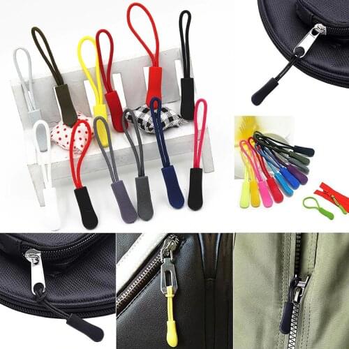 10Pcs Color Cord End Fit Rope Tag Fixer Zipper Head Cord Rope Pull Strap For Backpack Apparel Accessories