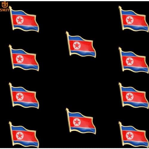 10PCS Five Pointed Star Republic Of Korea National Flag Pin World Peace Patriot Lapel Pins Brooch Badge Best Gift