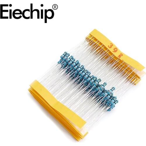 100pcs/lot 1/4W 1% Metal film resistor 39R 0.25W resistance 39 ohm Throught Hole