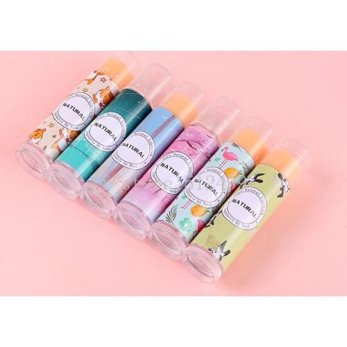 12/36/108 Empty Packs PVC Label Colorful Lipstick Sticker Bird Dear Fish Flamingo Pink Star Forest Cat Lipstick Tube Lip Balm