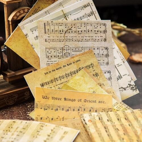 16Pcs/L Old Music Book Pages Background Vellum tissue Paper Journal Planner Scrapbooking Vintage Decorative Diy Paper Crafts