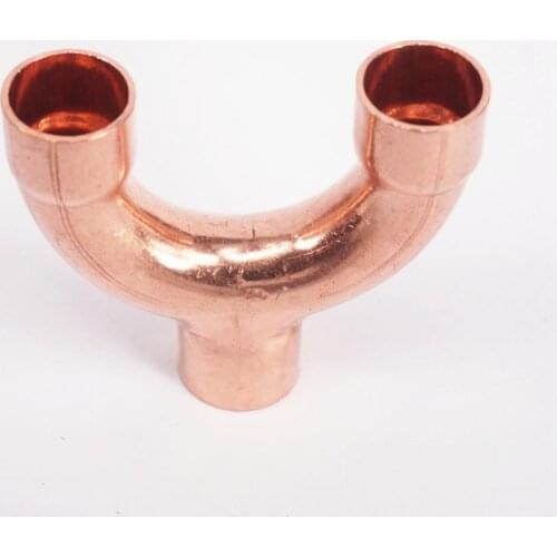 16x1.05x48mm Copper End Feed Equal Y 3 Ways Welding Pipe Adapter Fitting Air Conditioner Refrigeration Gas Water Oil