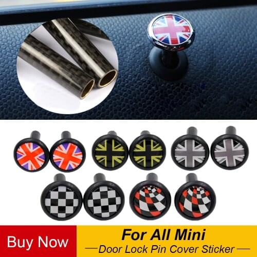 2pcs Car Interior Door Lock Pin Cover Sticker For MINI COOPER JCW One S F54 F55 F60 R55 R56 R59 R60 R61 Countryman Accessories