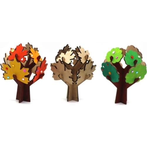 Handmade 3D DIY Tree Leaf Art Paper Stickers Childlen Early Learning Education Craft Toys For Kids Home Decoration