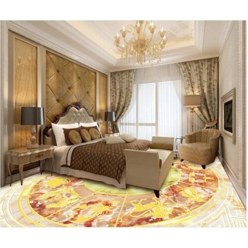 3d flooring Twelve Constellation compass marble flooring pvc self-adhesive wallpaper 3d floor painting wallpaper