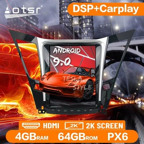Car Radio Multimedia Player For Hyundai Sonata 2014-2016 GPS Navigation Tesla Vertical Screen Android 9.0 PX6 Auto Audio Stereo