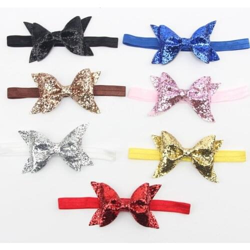 Free shipping, 10 pcs/lot , 2016 New Baby Girls Glitter Bow Headband, sparkly headband