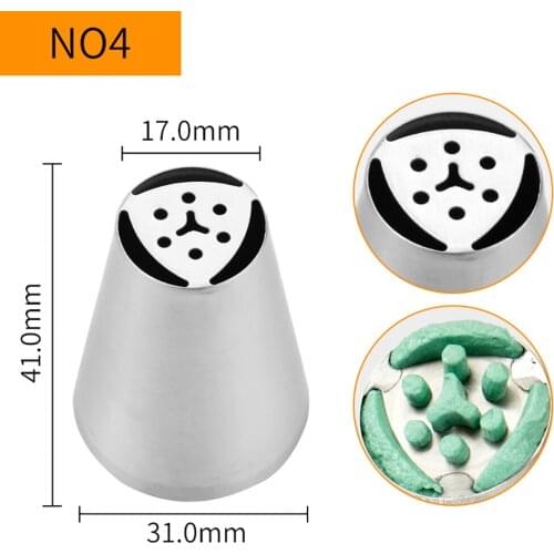 Free Shipping Stainless Steel 304 Standard Russian Flower Pastry Icing Tips Cake Decorating Icing Nozzle #NO4