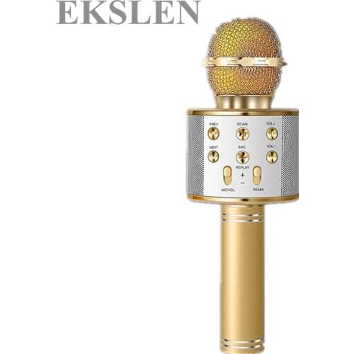 EKSLEN WS858 wireless microphone professional condenser karaoke mic bluetooth stand radio mikrofon studio recording studio