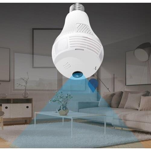 Wireless WiFi IP Camera 1080P 360 Panoramic CCTV Home Security LED Light Lamp Bulb Camera IR Night Vision App Remote Control
